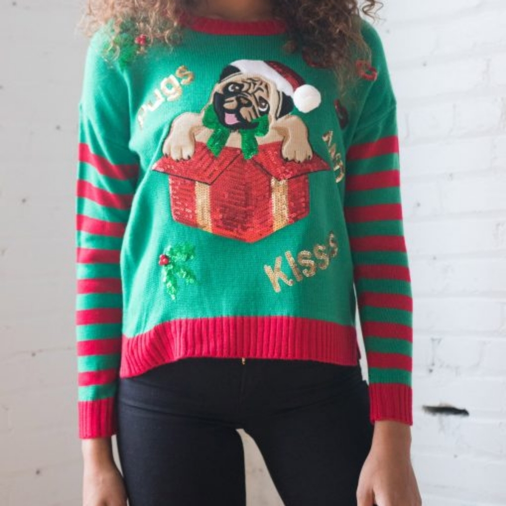 Love Always Pug and Kisses Sweater